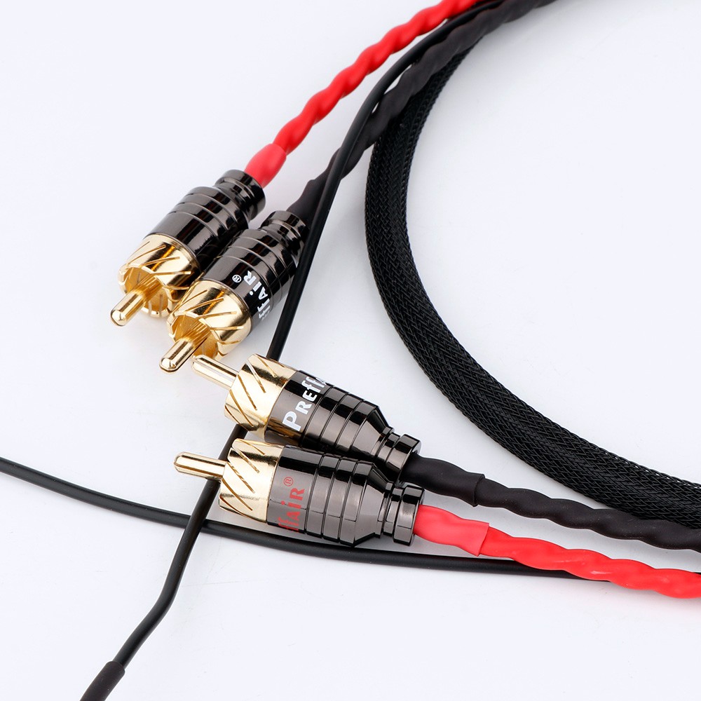 Hi End Audio RCA Cable of Independent Shielded Signal Line Of LP Vinyl Record Player Amplifier Chassis Gold Plated Connector