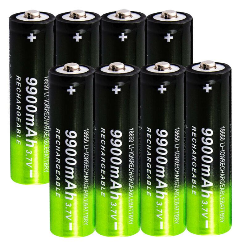 GTF 3.7V 18650 9900mAh Rechargeable Battery 2/4/8pcs Battery + 4 Slots 3.7V 18650 USB charger