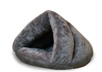 Chien chat grotte Igloo Cages lit panier maison chaton doux confortable intérieur coussin chenil Cages: Gris / L