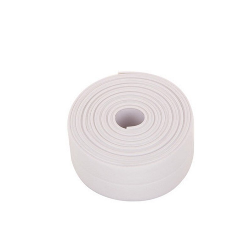 1 ROLL PVC Material Bathroom Kitchen Shower Heat Resistant Water Proof Mould Proof Tape Sink Sealing Strip Self Adhesive Tape: 2.2mm / white