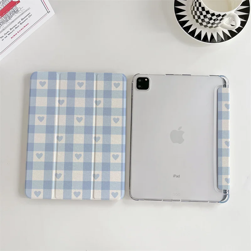 Funda bonita a cuadros de amor para Apple iPad Pro 2024 11 pulgadas Air 5/4 10,9 10th 7/8/9 10,2 Air 3 10,5 pulgadas mini 6 5 4 fundas para tableta