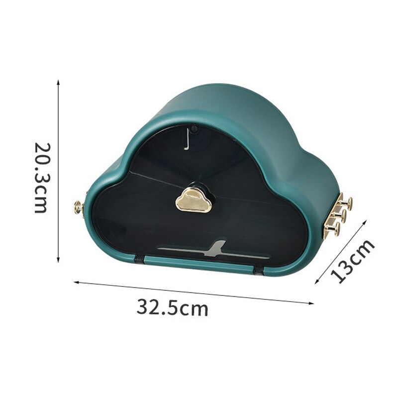 Bathroom Toilet Wall Mounted Tissue Box Paper Holder Toilet Dispenser Wall Mounted Roll Paper Storage Box Free Punching: green / 1pcs