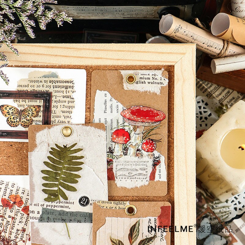 40 sztuk/partia klasyczny roślin grzyb motyl zwierzę domowe naklejki papierowe dekoracje DIY dla rękodzieło ablum Dziennik kawaii etykiety naklejki
