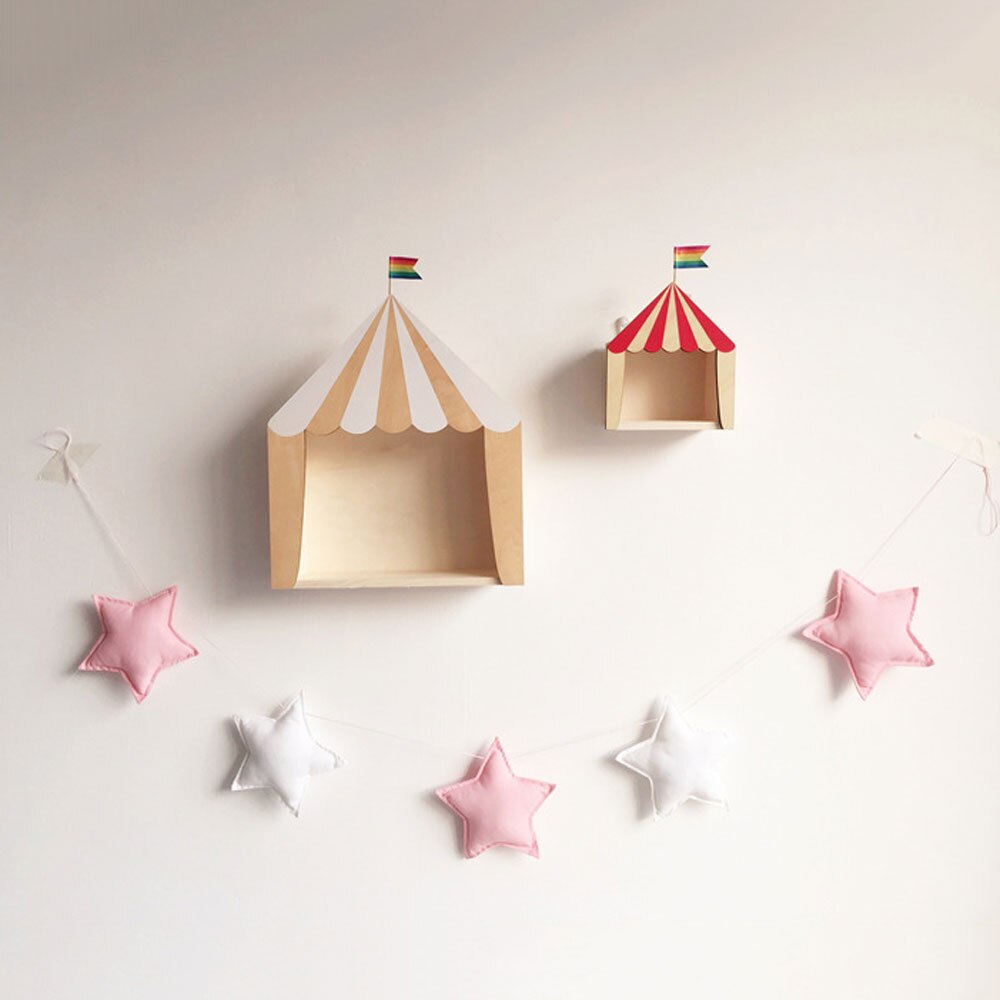 Nordique bébé chambre décoration tenture murale ornements à la main pépinière lune étoile guirlandes fille chambre décor Photo accessoires: QC0076-9