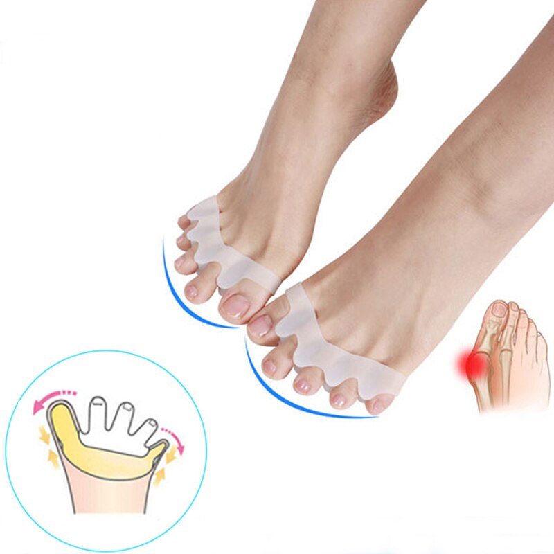 1pair Gel Toes Orthotics Hammer Toe Separators Stretchers Alignment Overlapping Orthopedic Shoes Useful Cushion Feet Care Insole