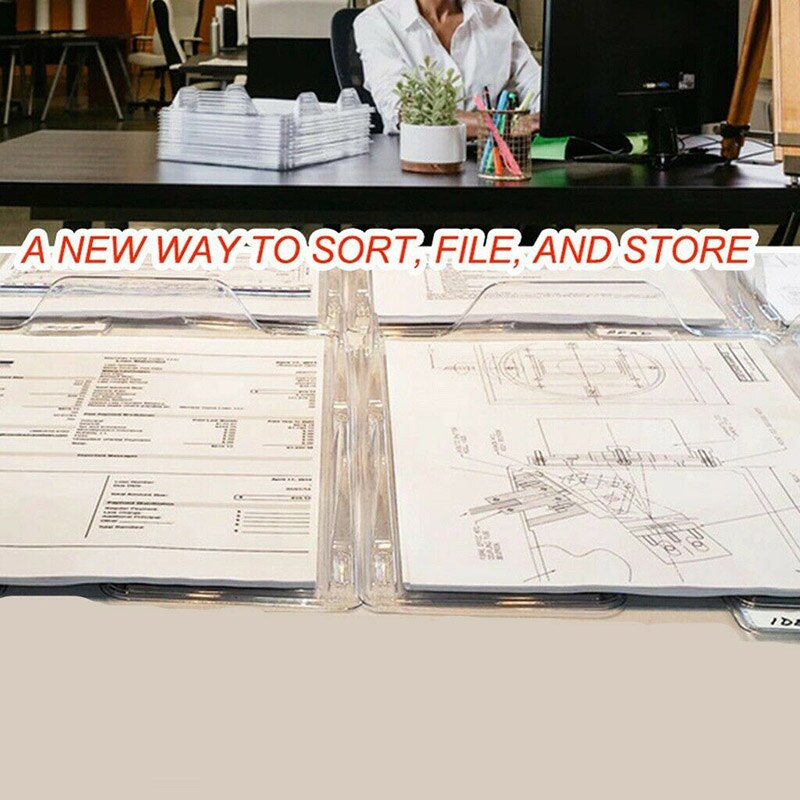 4PCS Office File Organizers A Way to Sort File and Store Multifunctional Storage Rack UY8