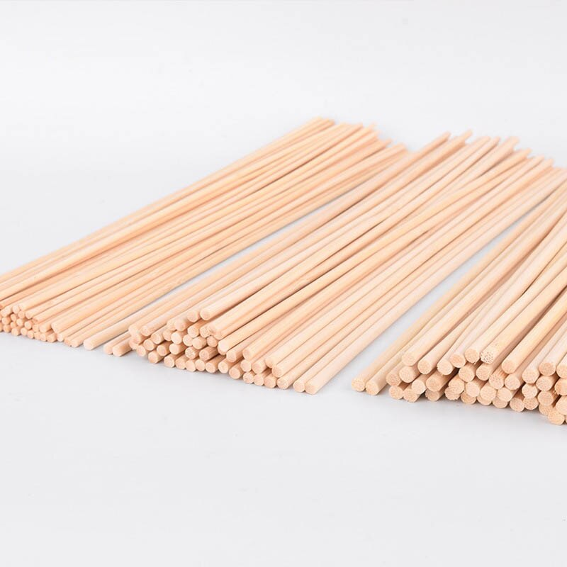 50pcs Pine Round Wooden Rods Sticks Premium Durable Wooden Dowel for DIY Crafts Building Model Woodworking