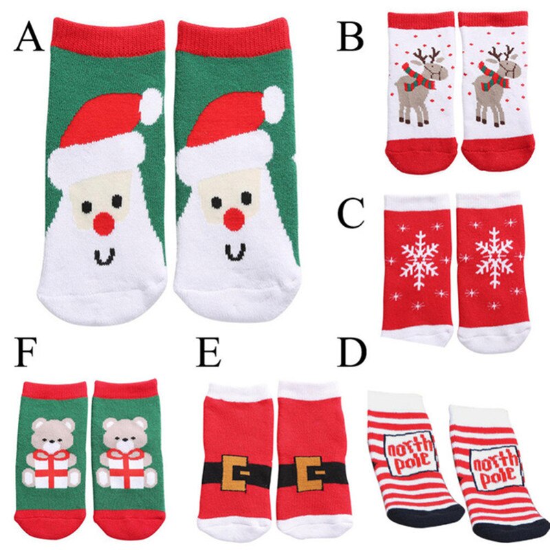 Autumn Winter Baby Romper Santa Claus Boy Girls Baby Clothes Rompers Long Sleeves Stripe Christmas Infant Jumpsuit DS19: random color socks / 12M