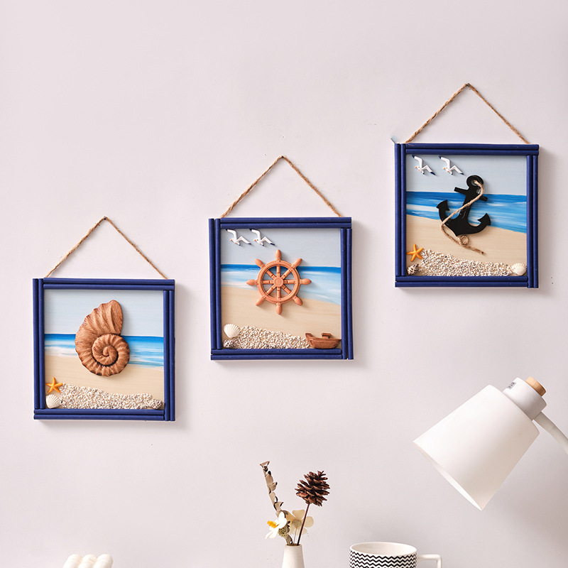 Artesanías de madera mediterráneo para decoración de pared, bienvenido a colgar en la pared, adornos colgantes, tema de playa, Océano, restaurante, Bar, decoración del hogar