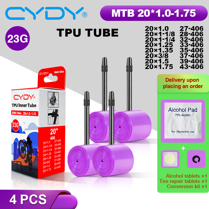 23g CYDY TPU Bike Inner Tube Camera 20" 406 20x1.0 1-1/8 1-1/4 1.25 1.35 1-3/8 1.5 1.75 pneu Valve 45/65mm BMX Bicycle Tire Tyre: SKY BLUE / 60mm