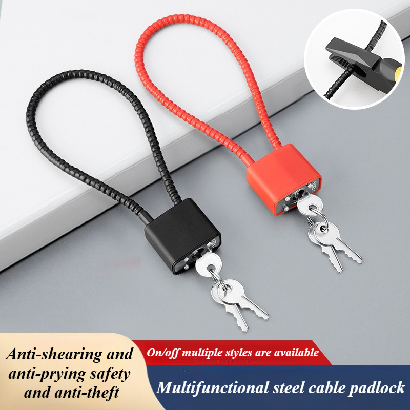 Portable Multifunctional Cable Lock Flexible Equipped with Keys Padlock Waterproof Alloy Steel Suitcase Lock Bicycle