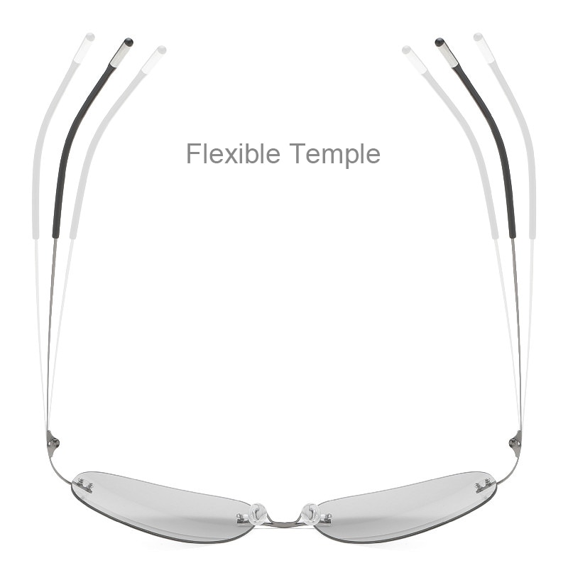 Titanium Rimless Photochromic Sunglasses Men Polarized Driving Ultralight Pilot Sun Glasses for Outdoor Fishing UV400