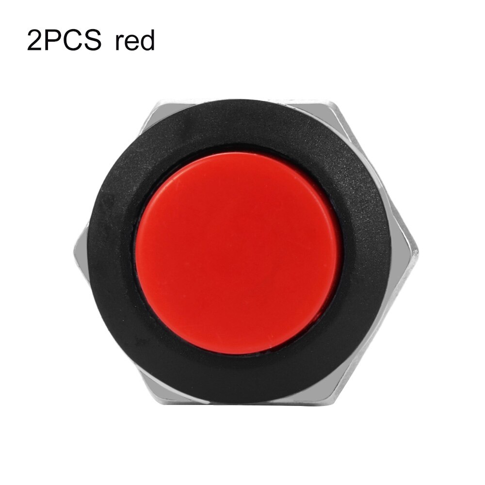 2PCS Mini Starter switch Round Momentary On/Off Push Buttons Horn Switch Automobile Interior Accessories AC 125V 6A/250V 3A Car: Red