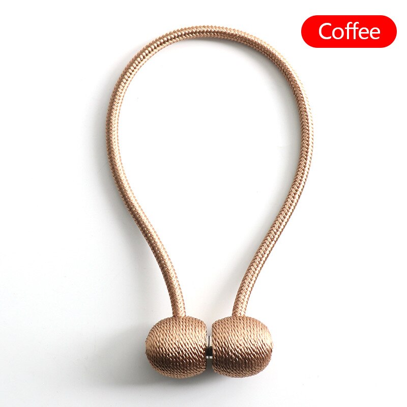 Gardin hængende kugler europæisk stil stropper bælte til gardinstang stropper holder spænde magnet klip magnetisk gardin rem spænde: Let kaffe