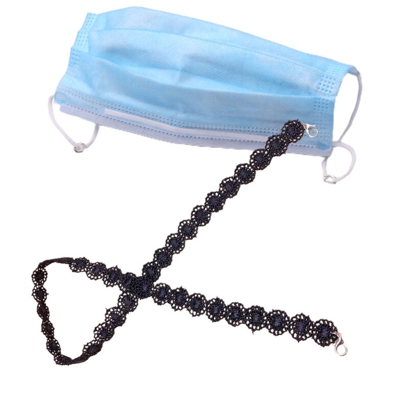 5 uds mascarilla facial Anti-Pérdida correa de cordón tejido Floral lazo Eyeglass cadena collar decorativo descanso orejas correa de cuerda