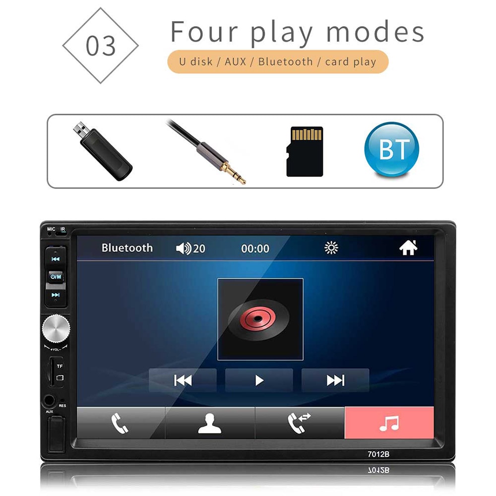 Autoradio Bluetooth Handsfree Auto MP5 Speler Autoradio 2 Din Mirrorlink Reverse Afbeelding Ondersteuning Achteruitrijcamera Auto Stereo Fm /Tf