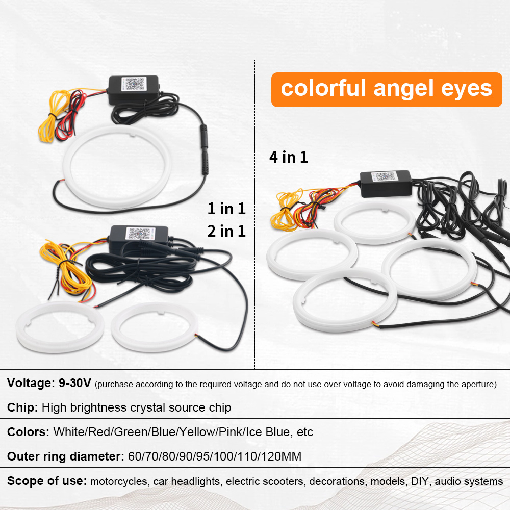 DRL Halo Rings 2PCS Led Angel Eyes 60mm 70mm 80mm ... – Grandado