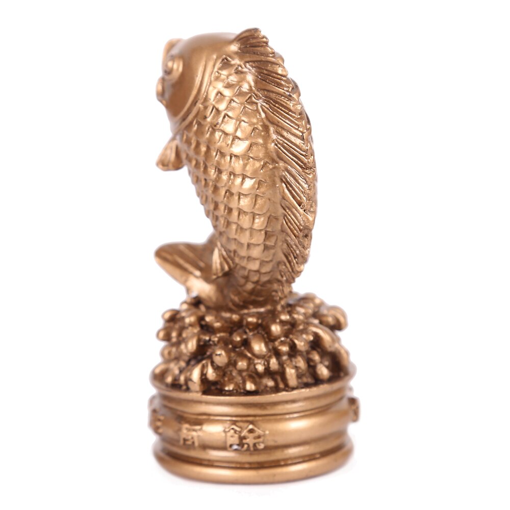 Chinese golden feng shui decorations, hand-carved animal sculptures, fish statues, handicrafts, home decoration accessories