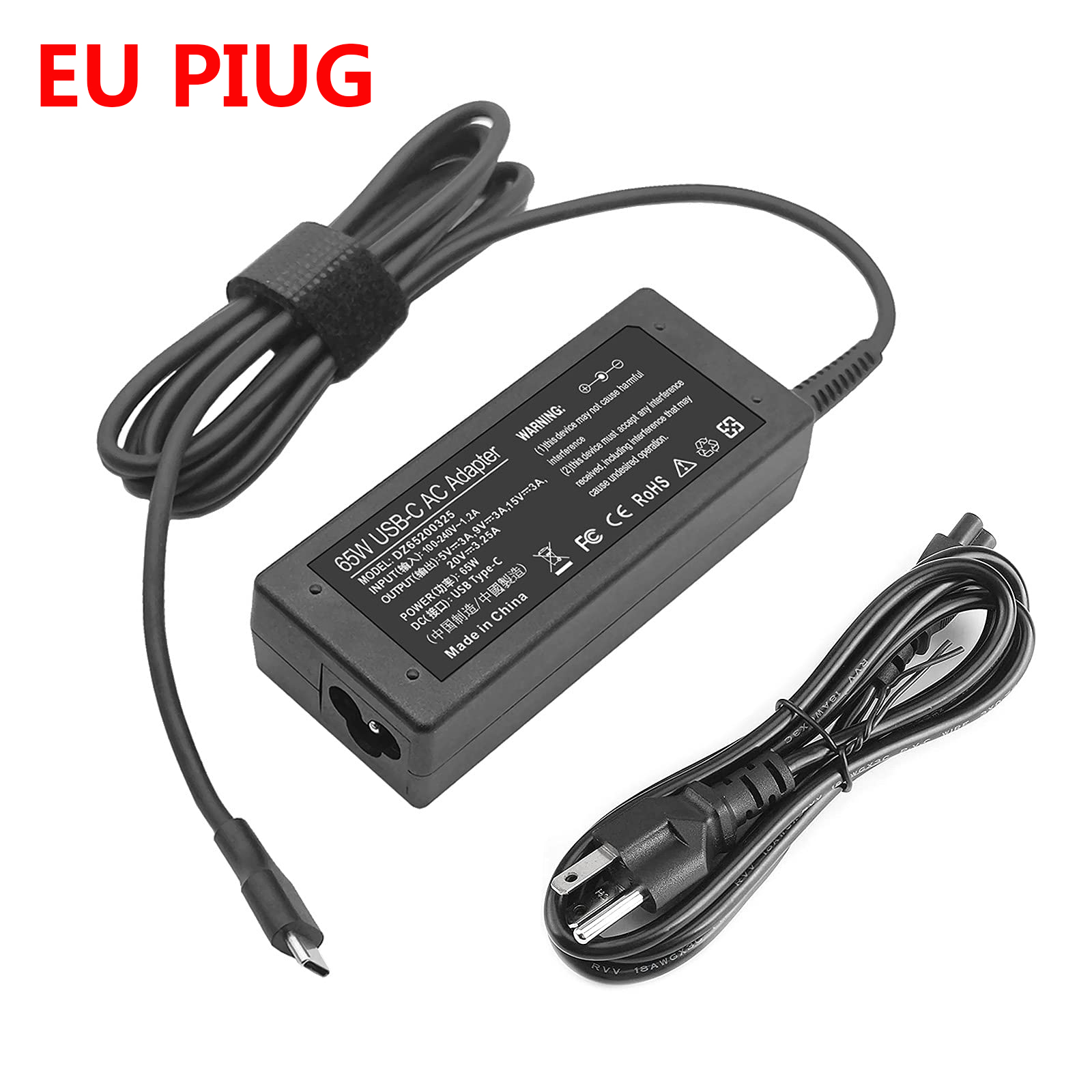 65W 45W USB C Laptop Power Replacement Adapter Charger for Lenovo Chromebook/Yoga/ThinkPad L580 L590 E580 E585 P43s P53s: WHITE