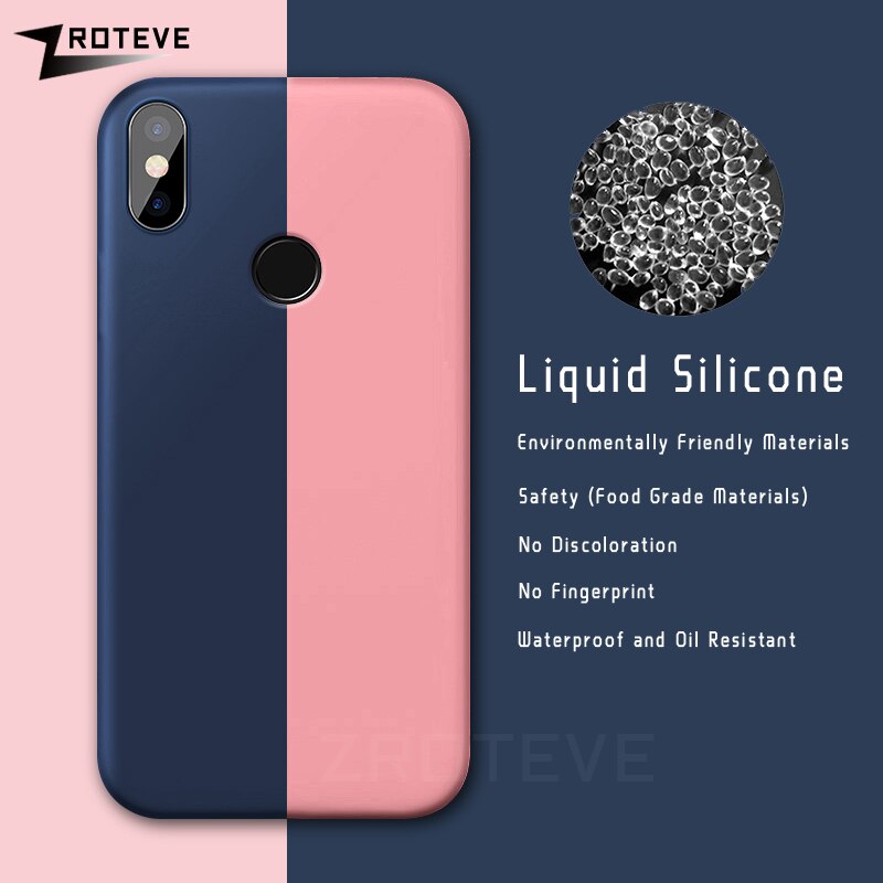 Mi 6X przypadku ZROTEVE płynnego silikonu pokrywa dla Xiaomi Mi6 Mi6X przypadku Xiomi A2 globalny Slim miękka pokrywa dla Xiaomi Mi 6X Mi A2 przypadki