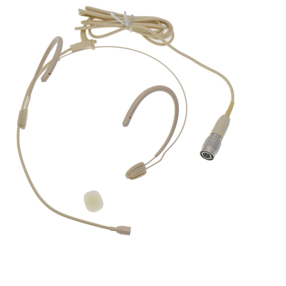 Beżowy BP892 podwójny zestaw słuchawkowy do zawieszenia Omni mikrofon do Audio-Technica bezprzewodowy nadajnik taśmowy z wtyczką cW Hirose 4-Pin