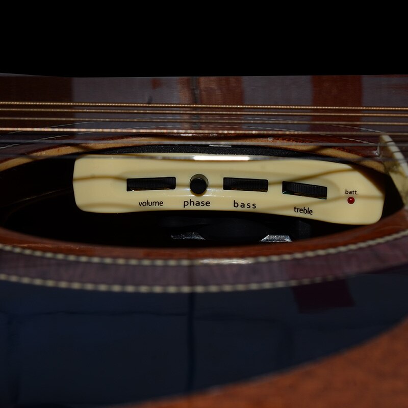 Soundhole gitarr pickup vit pickup med silver piezo med output balans