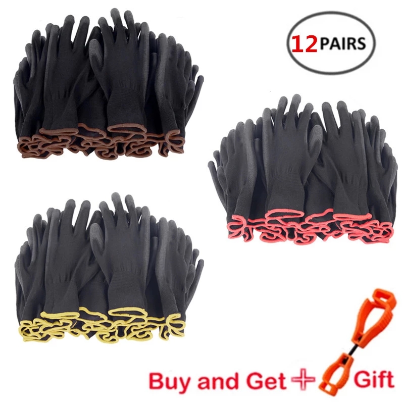 Nitrile safety coated work gloves PU and palm coated gloves safety gloves are suitable for construction and maintenance vehicles