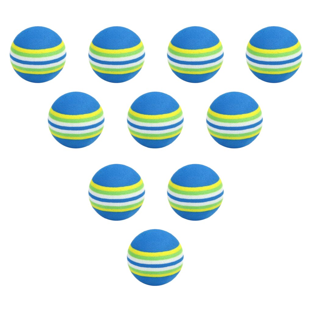 Pelotas de entrenamiento de 42mm de espuma EVA para principiantes, pelotas de entrenamiento de rayas de arcoíris suaves, Swing, Club de Golf, pelota de entrenamiento de práctica para interiores y exteriores, 10 Uds.