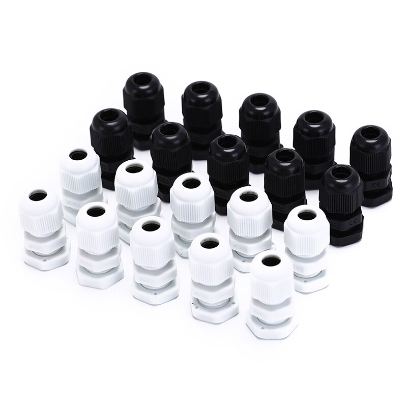 10pcs/lot 3mm-6.5mm Cable Glands Connector For Cable CE Waterproof Nylon Plastic Cable Gland IP68 M12 Connector