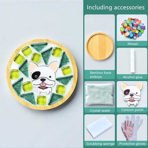 1Set Glas Mozaïek Tegels Voor Diy Handgemaakte Hobby Bamboe Coaster Handgemaakte Voor Kinderen Puzzel Mozaïek Materiaal: 19