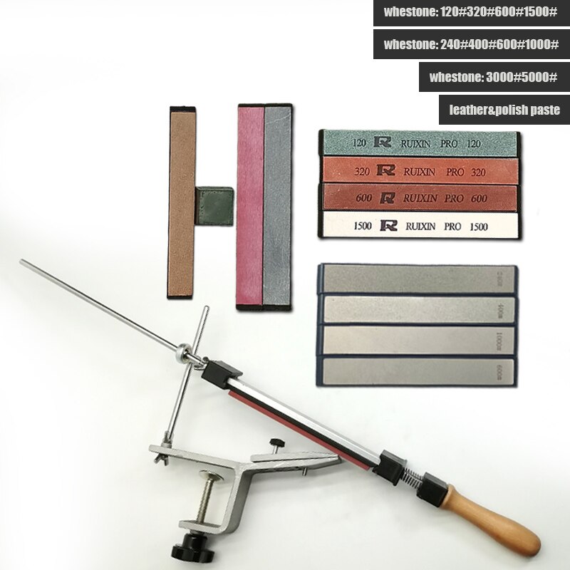 Fixed Knife Sharpener Sharpening stone Kitchen Sharpening system Angle Honing Diamond Grinder 120-10000# Whetstone: 4y 4j 2b pg