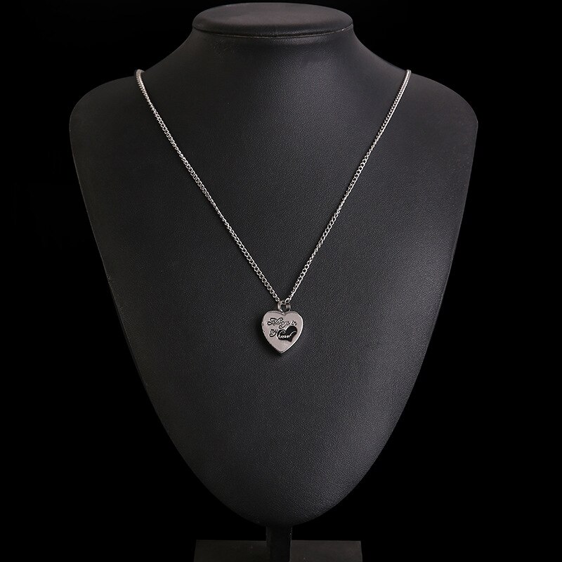 Always In My Heart Two Tone Locket Heart Cremation Memorial Ashes Urn Necklace Jewelry Keepsake Pendant