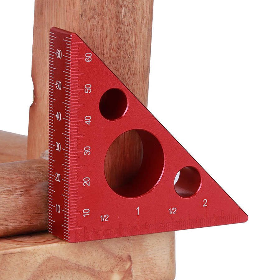 45 degree aluminum angle ruler 2 inch/6 cm right angle height ruler precision woodworking tools carpenter tool for photo frame
