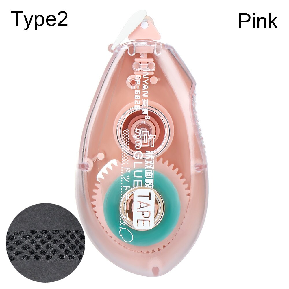 Rodillo dispensador de cinta adhesiva de doble cara, aplicador de puntos para decoración de álbumes de recortes, suministros de oficina y escuela: Type2-Pink