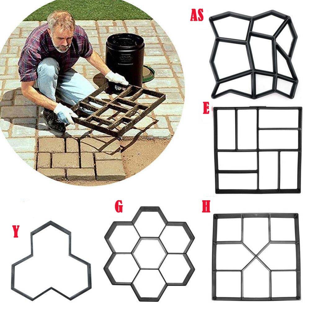 Pavimentación manual de ladrillos de cemento, moldes de hormigón DIY, molde de plástico para camino de piedra de jardín, decoración de jardín