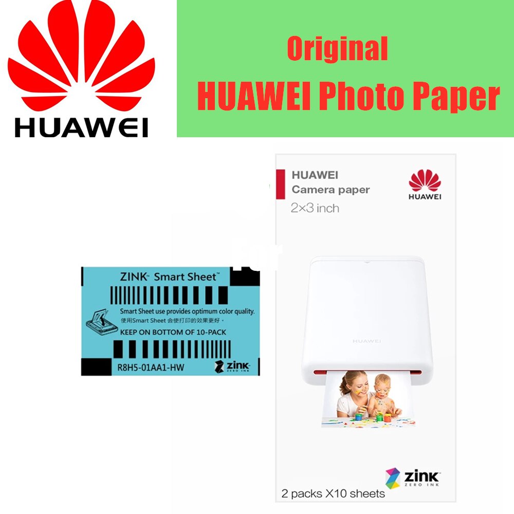 Original Huawei Zink 2*3 zoll Foto Papier 50*76mm Für Huawei Drucker Foto Papier Kanon zoemini LG PD261 251 233 239SP