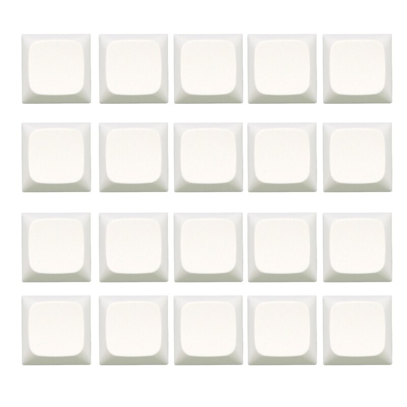 20PCs PBT Blank DIY Keycap Mechanical Keyboard Installation 1U 1X XDA Profile No Print Keycap Set for MX Switches: White