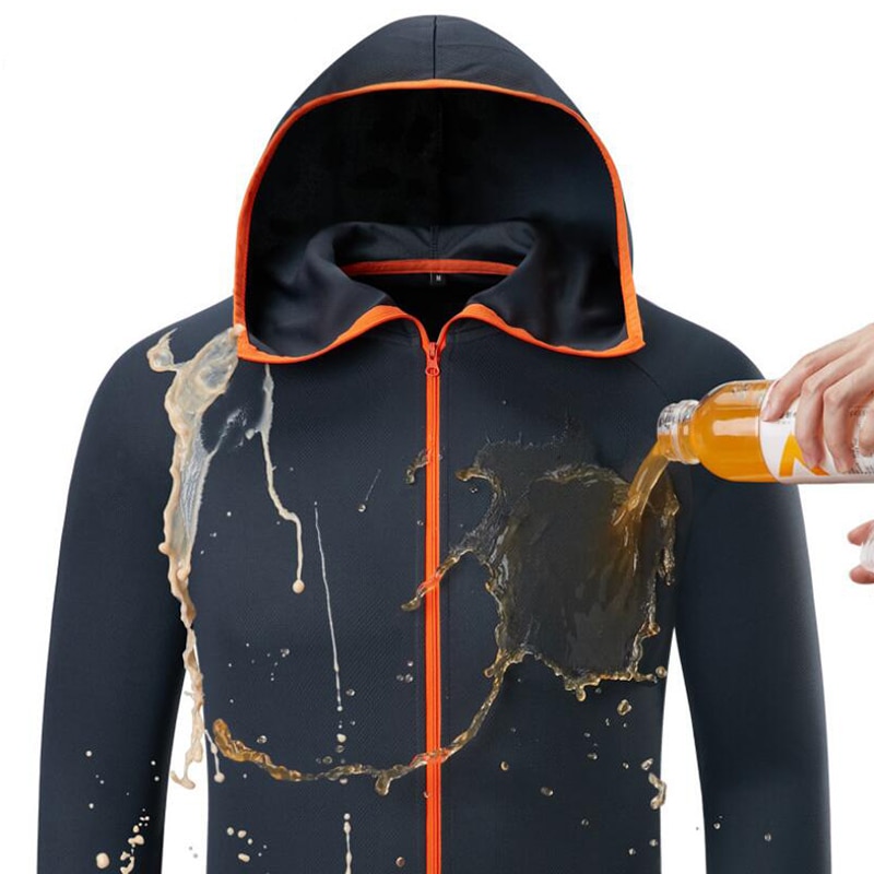 Hot Tech hydrofobowa odzież wędkarska Outdoor Camping piesze wycieczki kurtki z kapturem wodoodporne przeciwporostowe szybkoschnące jedwabne ubrania