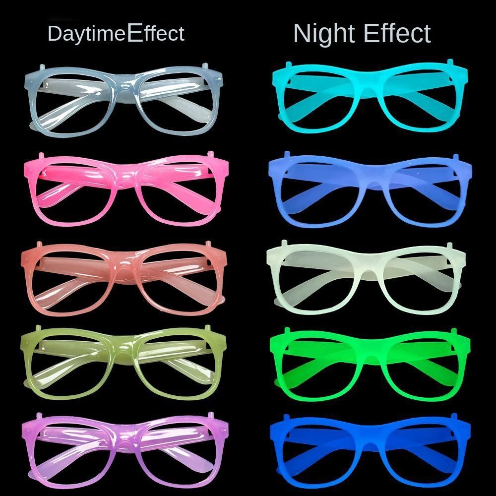 Świecące w ciemności okulary imprezowe, migoczące, świecące okulary, dekoracje na Halloween, okulary fluorescencyjne.