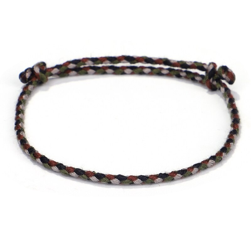 Pulseira prateada da sorte tibetana feminina, bracelete de corda com nó na cor boho: 9