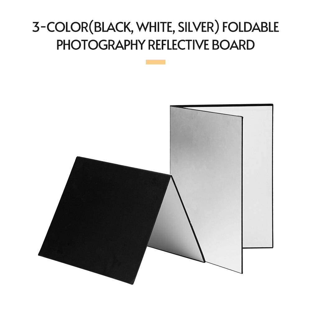 A4 storlekar dubbelsidig förtjockad fotografipapp kartong svart vit silver vikbar reflektor reflekterande skiva för kamera