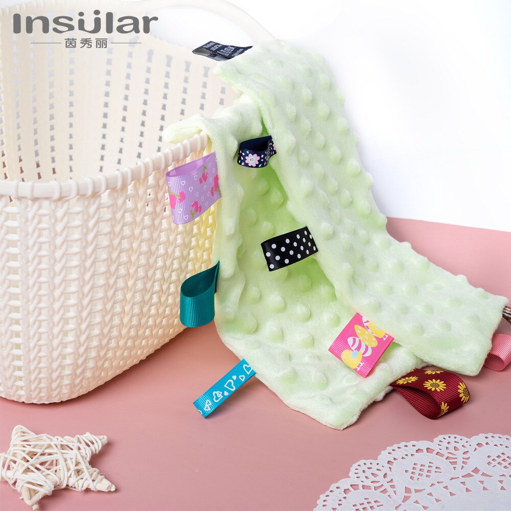Baby bønne etiket komfort berolige æbler håndklæde solid bomuldstæppe ærte tæppe til nyfødt baby sove godt baby tilbehør