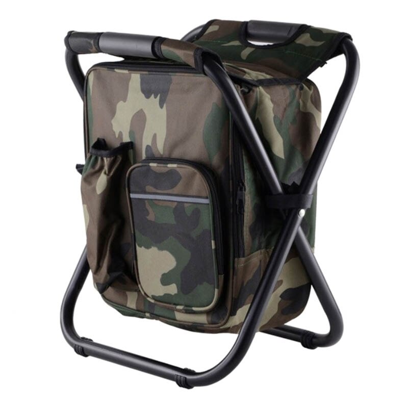 Multifunctional Foldable Camping Chair Seat with Picnic Bag Hiking Seat Bag ENA88: Camouflage color