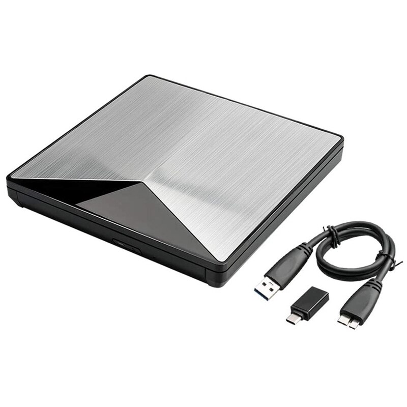 Reproductor de DVD y CD externo, unidad de DVD, USB 3,0, tipo C, para portátiles, Windows y Linux: Default Title