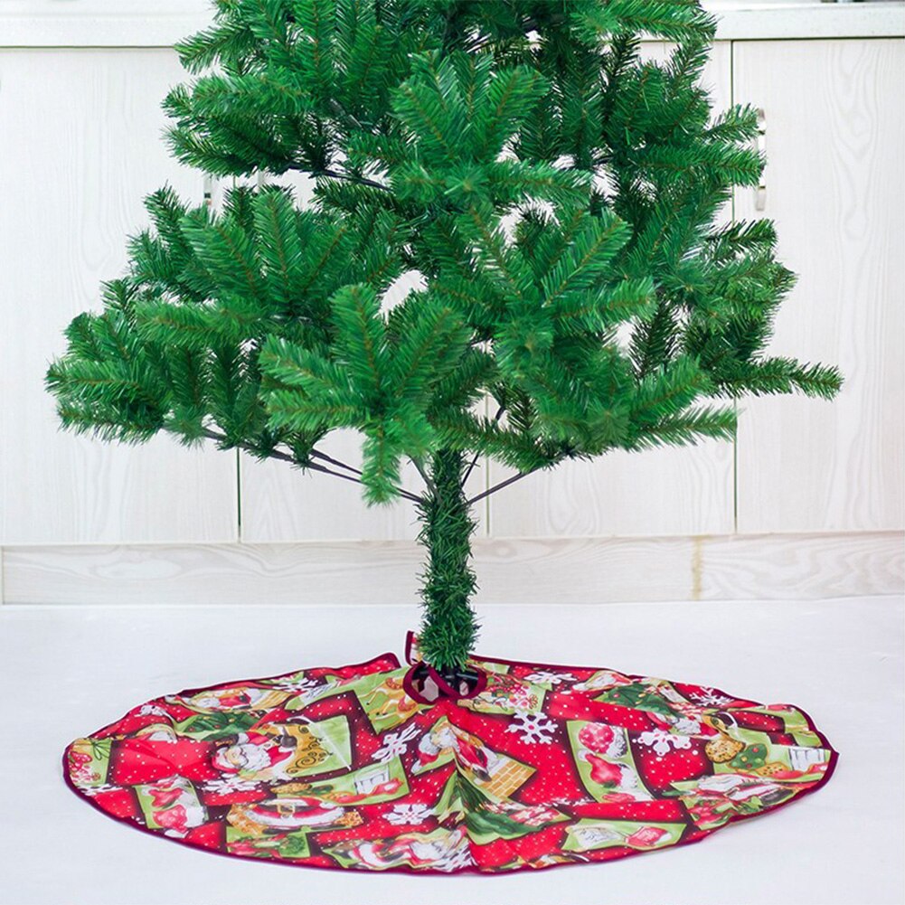 90cm Christmas Tree Skirt Cloth Santa ClausBase Tree Apron Festive Xmas Party Props Christmas Decorations for Tree