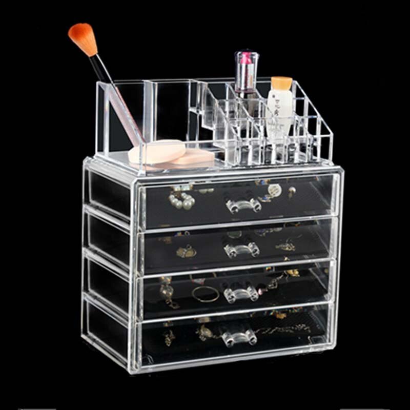 Acryl transparante Make-Up Organizer Opslag Boxe Thuis organizador maquillaje Drawers Make Up Organizer Sieraden Opbergdoos