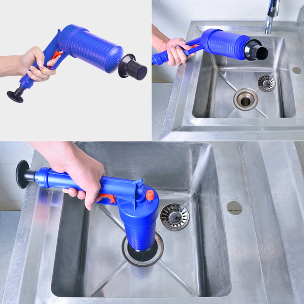 1PC High Pressure Air Drain Blaster Toilets Tool Cleaner Sewer Filter Sink Pipe Dredge Plunger Hair Remove Kitchen Cleaner Kit