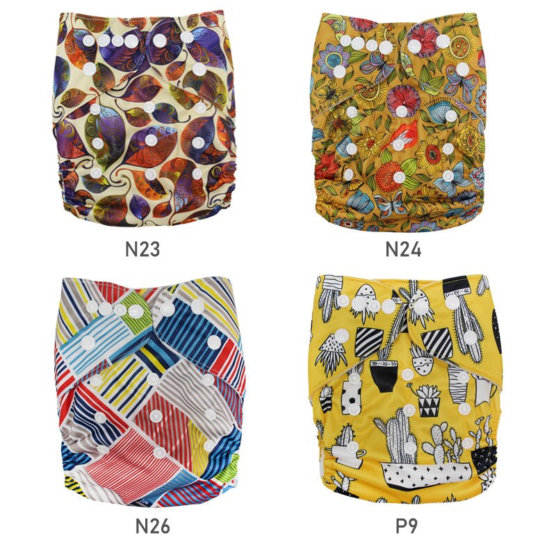 Cloth Diaper 4pcs/Set Reusable Nappies Diapers Inserts Potty Training Pants Newborn Cloth Diapers PUL Fabric Nappy Baby: Y1 without insert