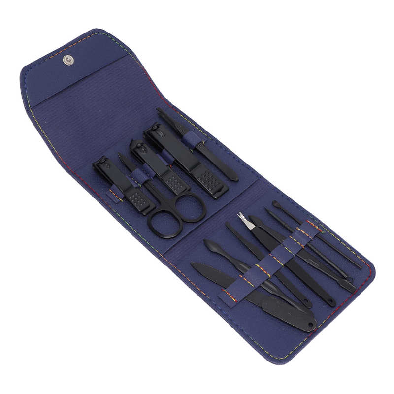 impostato manicure forbici per unghie kit per toelettatura incisivo antisettico con custodia in ecopelle per viaggiare per ufficio per uso domestico