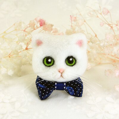 Muñeca de imitación de caricatura de la cabeza del gato, muñeco de lana de fieltro hecho a mano, materiales de fabricación de , herramientas suaves, no se decolora, exquisita y encantadora: 2